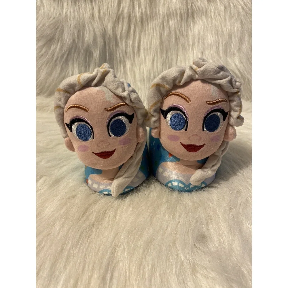 Disney 100 Frozen Elsa Slippers Little Girls Size 7-8‎ Blue Slip On Shoes NEW